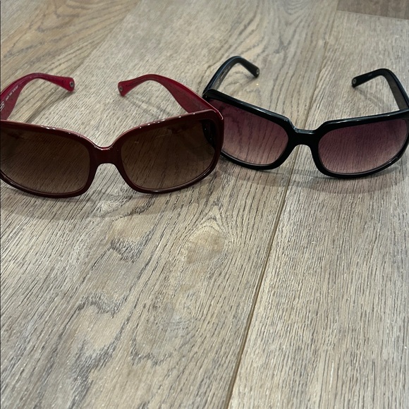 Lot of 2 Coach Sunglasses Y2K Ginger Burgundy S496 Samantha Jet Black S425 - Picture 1 of 15